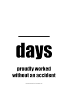 Days Without An Accident Sign