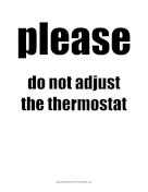 Do Not Adjust Thermostat Sign