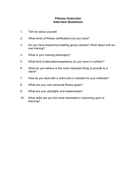 Fitness Instructor Interview Questions