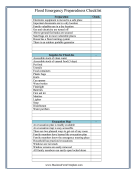 Flood Emergency Checklist