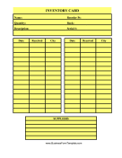 Inventory Card Template