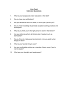 Line Cook Interview Questions