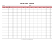 Monthly Project Timetable