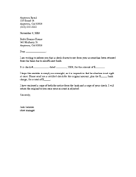 Bad Check Notice Business Form Template