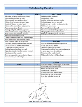 Childproofing Checklist Business Form Template