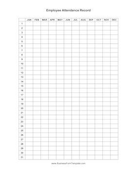 Employee Attendance Record Business Form Template