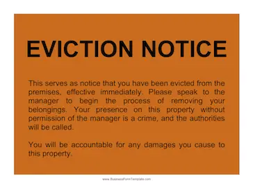 Eviction Notice Business Form Template