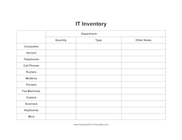 IT Inventory Business Form Template