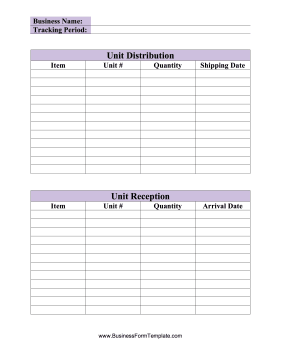 Inventory Tracking Spreadsheet Business Form Template
