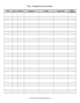 Key Assignment Inventory Business Form Template