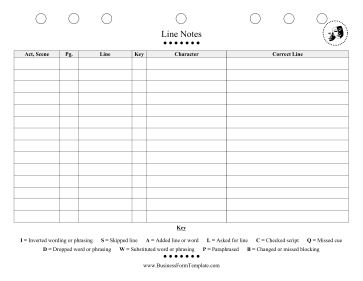 Line Notes Business Form Template