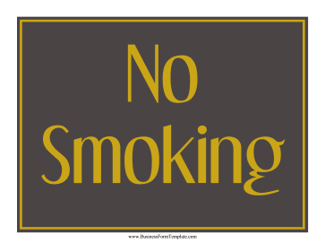 No Smoking Sign Business Form Template