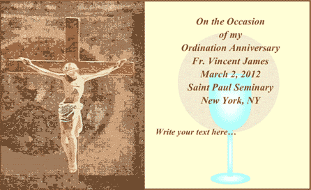 Ordination Anniversary Card (2 per page) Business Form Template