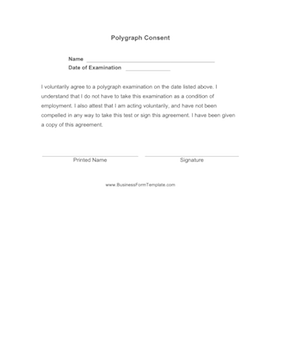 Polygraph Consent Business Form Template