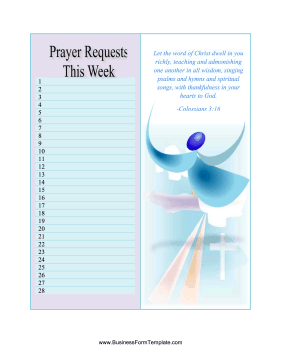 Prayer Requests Business Form Template