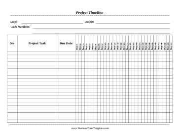 Project Timeline Business Form Template
