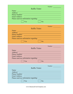 Raffle Ticket Business Form Template