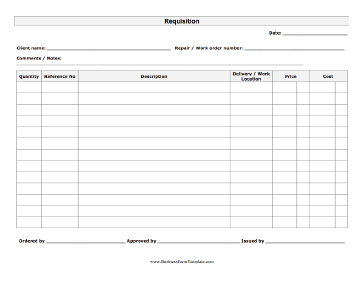 Requisition Form Business Form Template