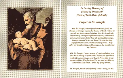 St Joseph Funeral Card (2 per page) Business Form Template