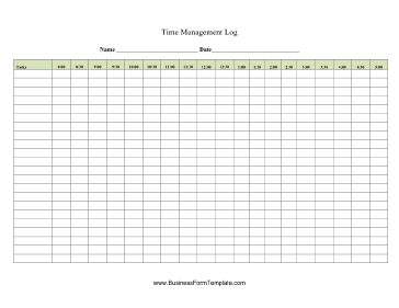 Time Management Log Business Form Template