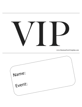 VIP Pass Business Form Template