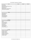 Pre-Rental Comparison Checklist