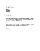 Reservation Request Letter