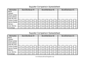 Supplier Comparison Spreadsheet