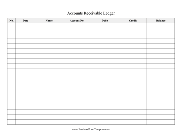 Accounts Receivable Ledger Business Form Template