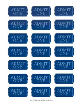 Admit One Tickets Business Form Template