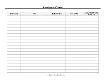 Advertisement Tracker Business Form Template