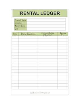 Apartment Manager Individual Ledger Business Form Template