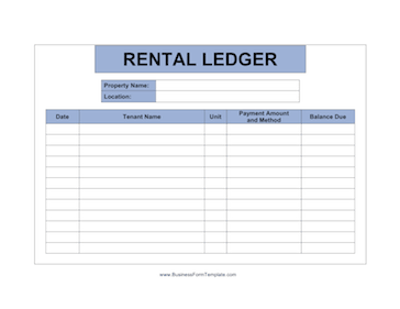 Apartment Manager Ledger Business Form Template
