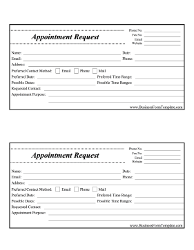 Appointment Request Form Business Form Template
