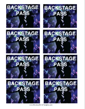 Backstage Pass Business Form Template