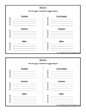 Ballot Business Form Template