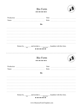 Bio Form Business Form Template