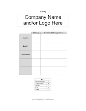 Blank Survey Template Business Form Template