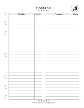 Blocking Key Business Form Template