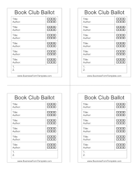 Book Club Ballot Business Form Template