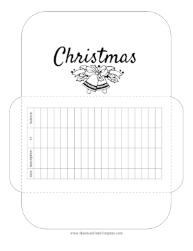 Christmas Cash Envelope Business Form Template