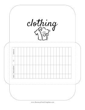 Clothing Cash Envelope Business Form Template