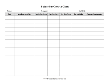 Company Growth Chart Business Form Template