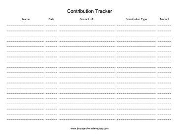 Contribution Tracker Business Form Template