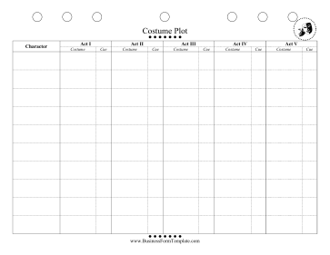 Costume Changes Business Form Template