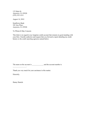 Credit Information Release Authorization Business Form Template