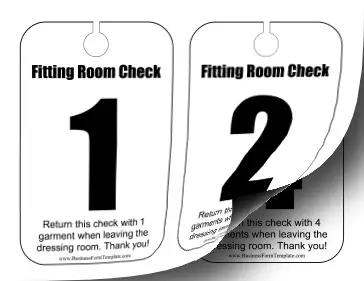 Dressing Room Numbers Business Form Template