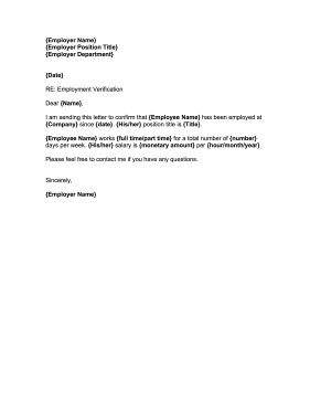 Employment Confirmation Letter Business Form Template