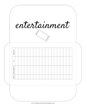 Entertainment Cash Envelope Business Form Template