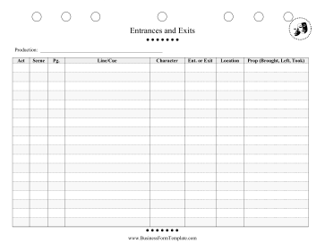 Entrance Exit Tracker Business Form Template